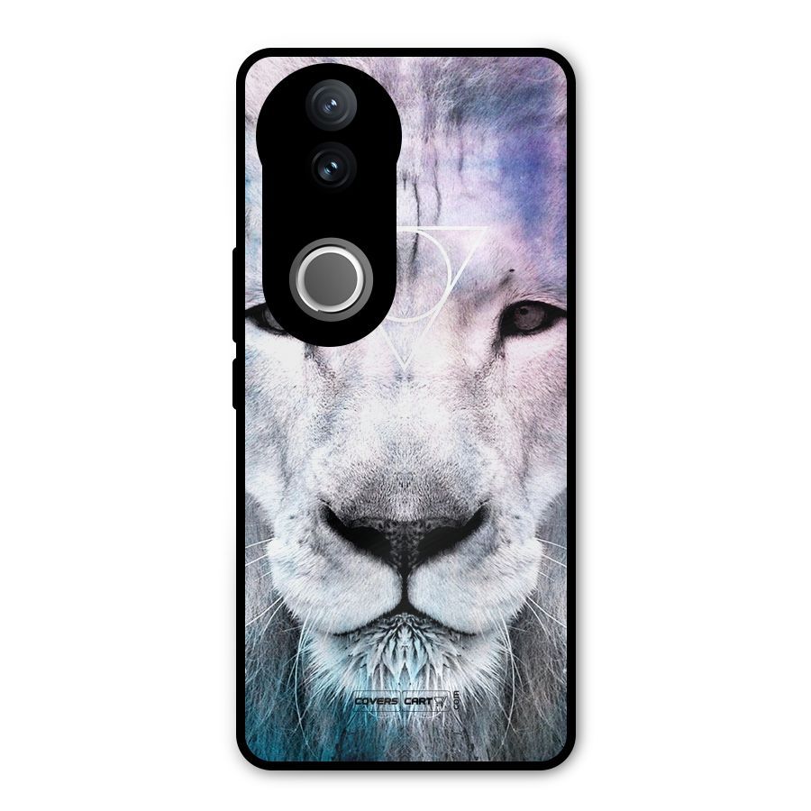 White Lion Metal Back Case for Vivo V50e
