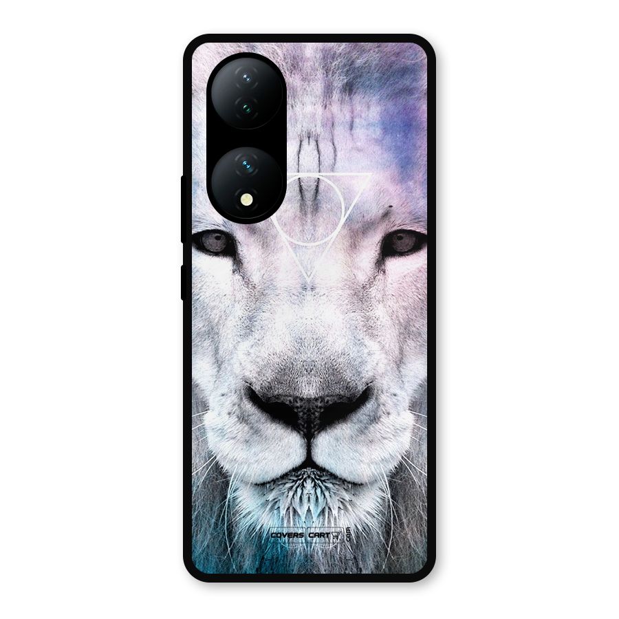White Lion Metal Back Case for Vivo Y100a