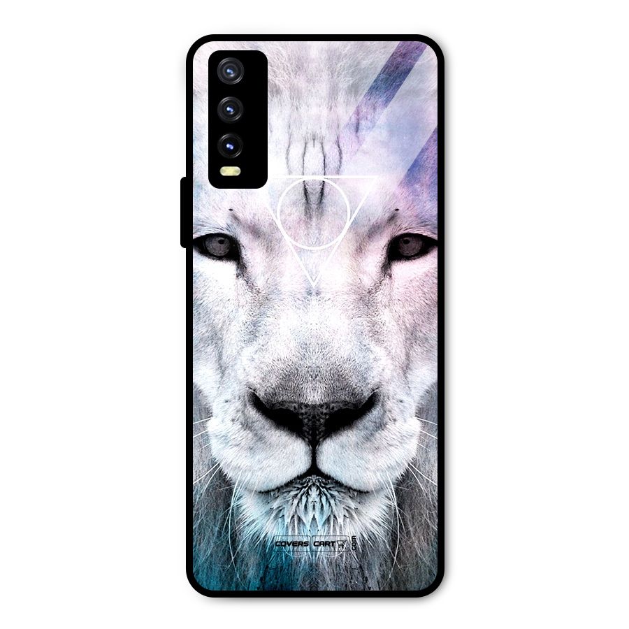 White Lion Metal Back Case for Vivo Y20 2021