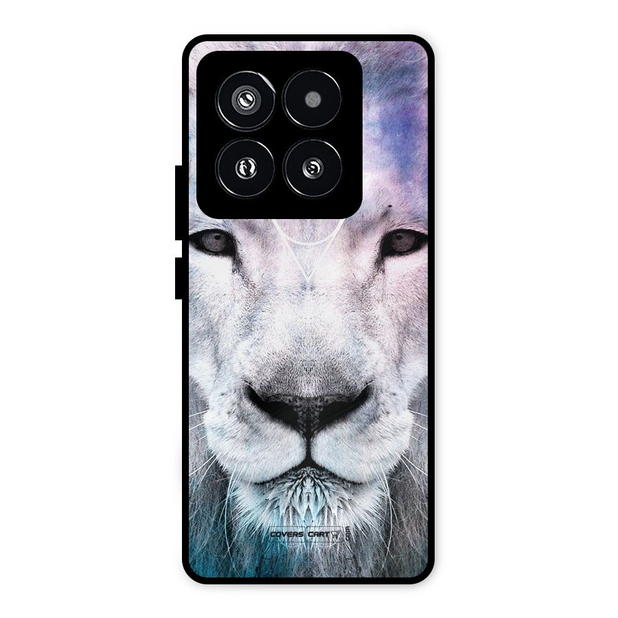 White Lion Metal Back Case for Xiaomi 14 Pro