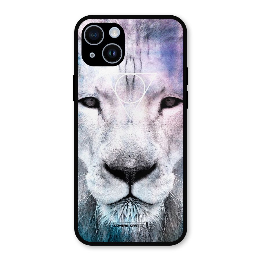 White Lion Metal Back Case for iPhone 14