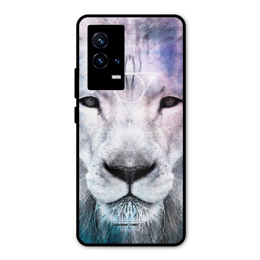 White Lion Metal Back Case for iQOO 9 5G