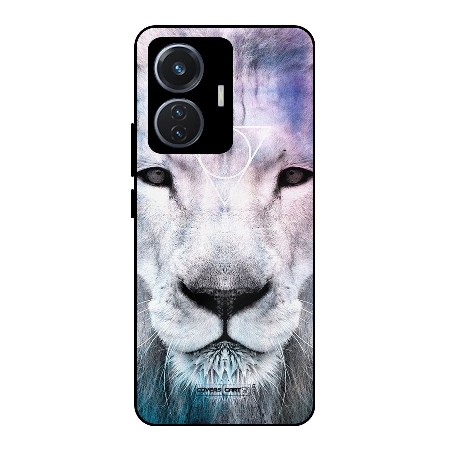 White Lion Metal Back Case for iQOO Z6 44W