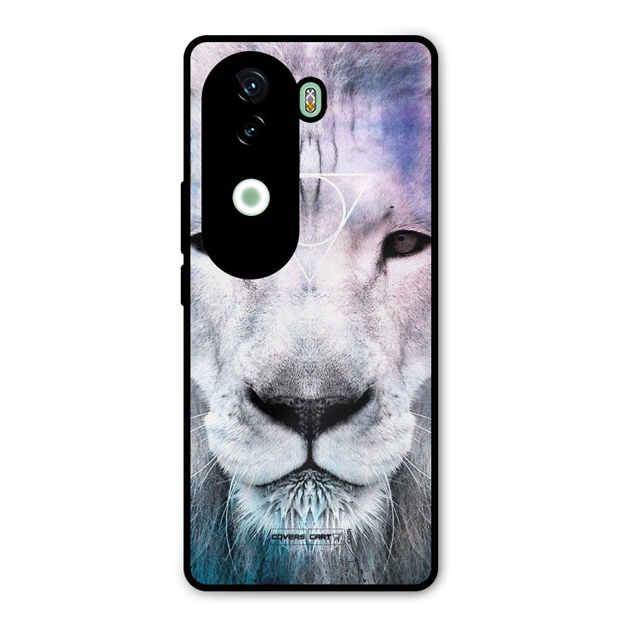 White Lion Metal Back Case for iQOO Z9s