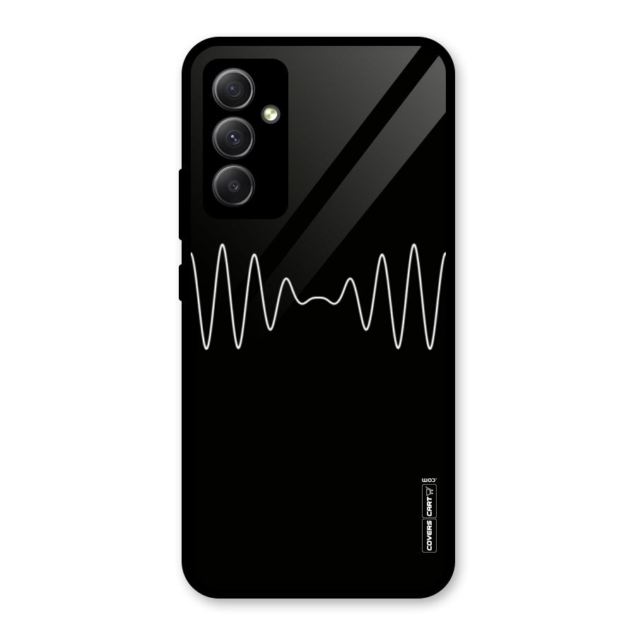 White Minimal Thread Glass Back Case for Galaxy A34