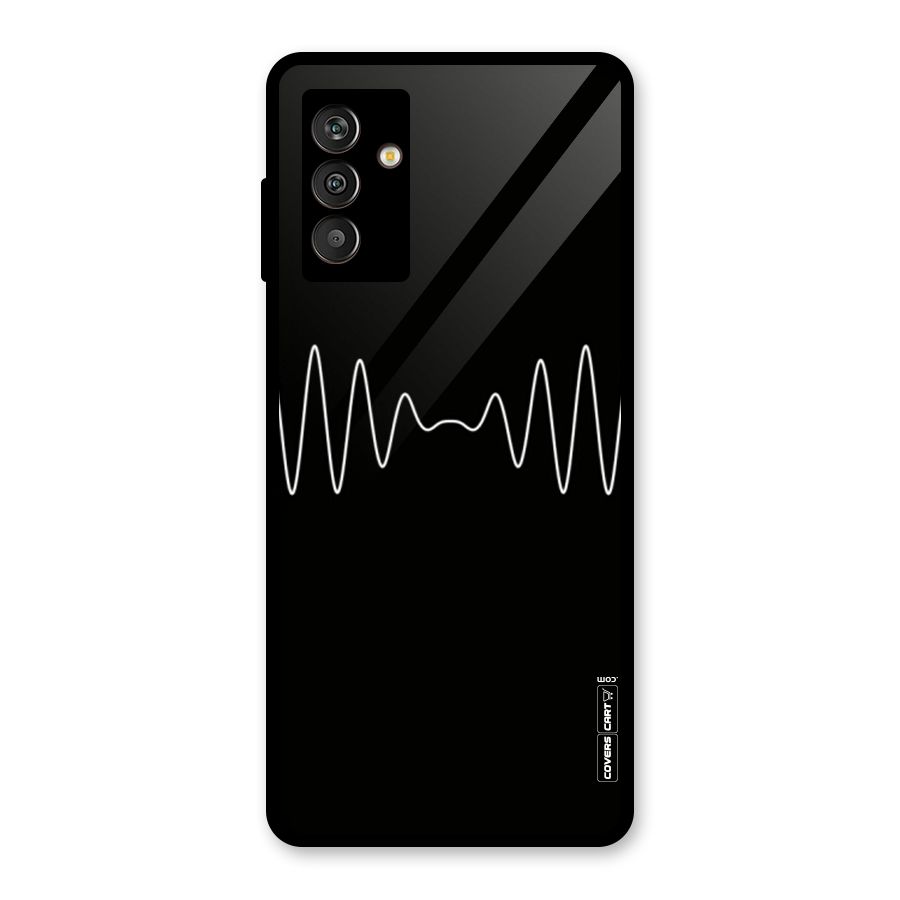 White Minimal Thread Glass Back Case for Galaxy M13