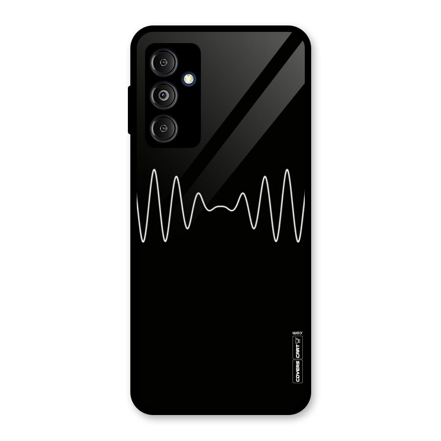 White Minimal Thread Glass Back Case for Galaxy M14 5G