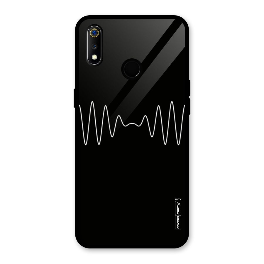 White Minimal Thread Glass Back Case for Realme 3
