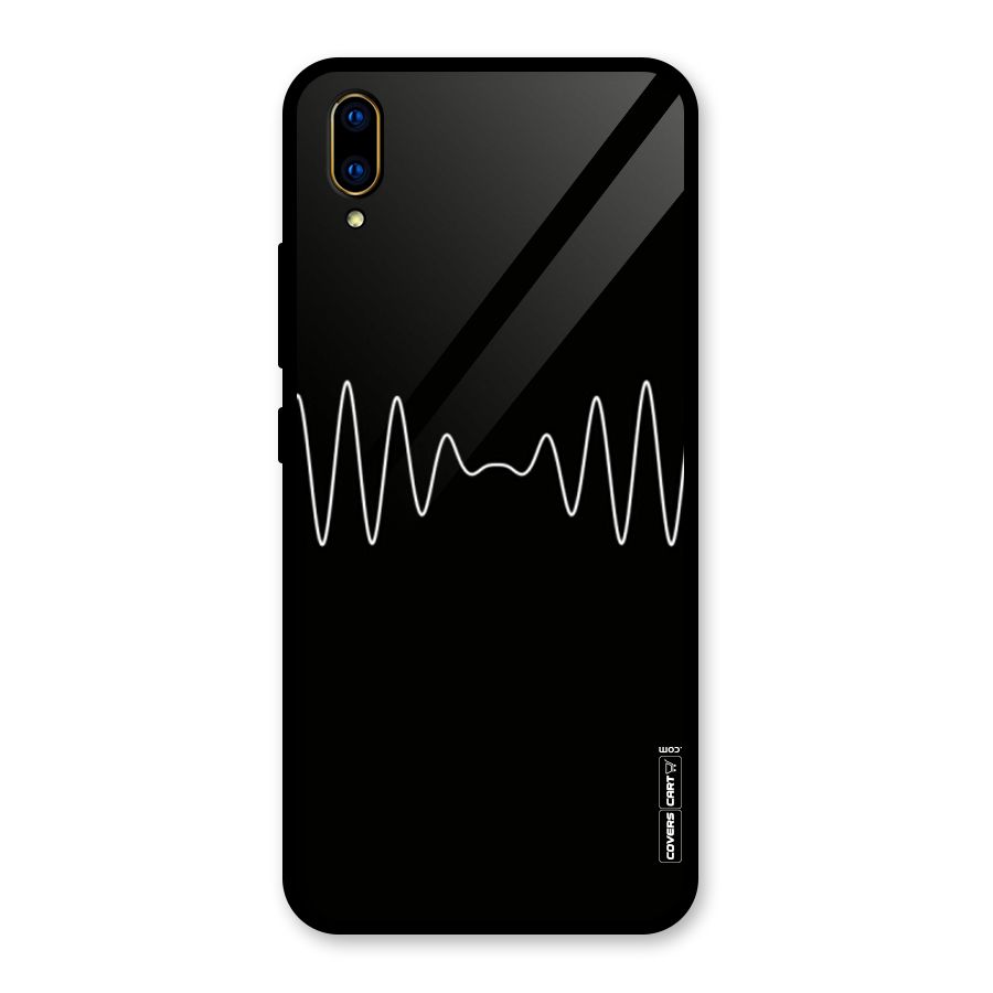 White Minimal Thread Glass Back Case for Vivo V11 Pro