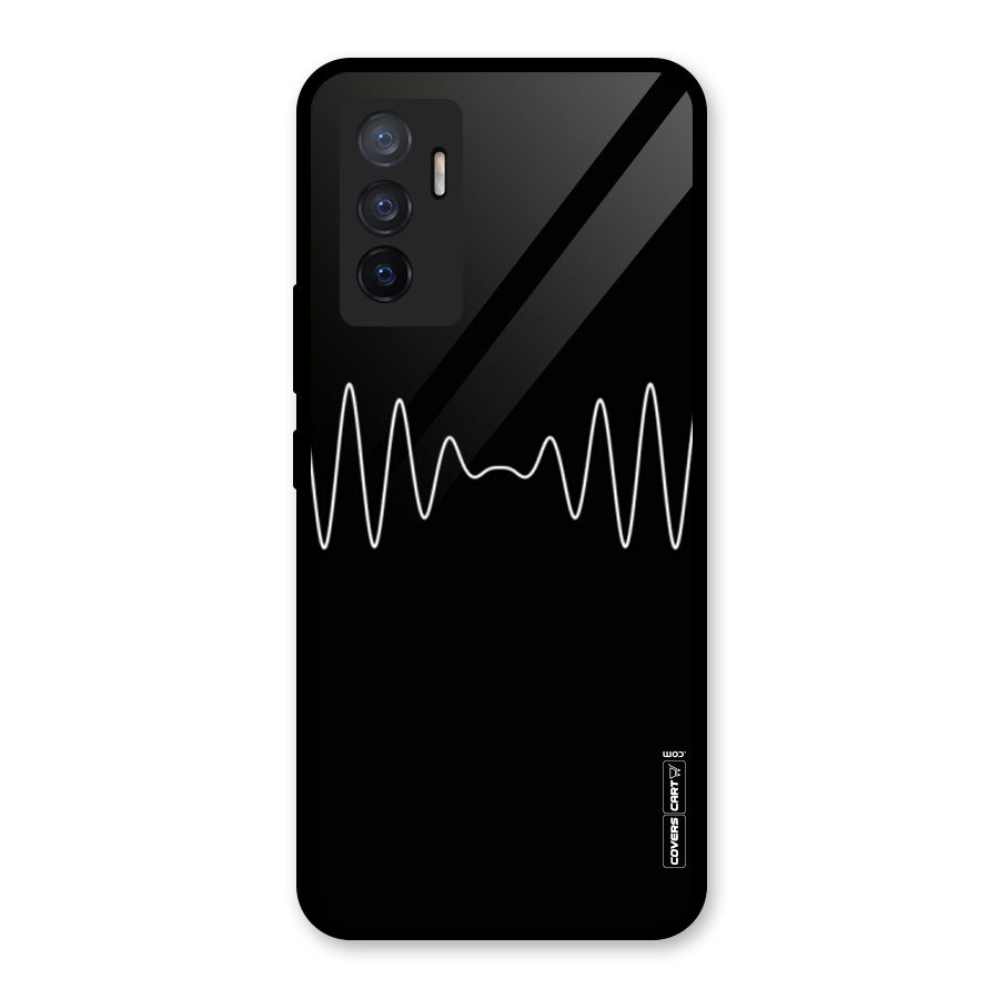White Minimal Thread Glass Back Case for Vivo V23e