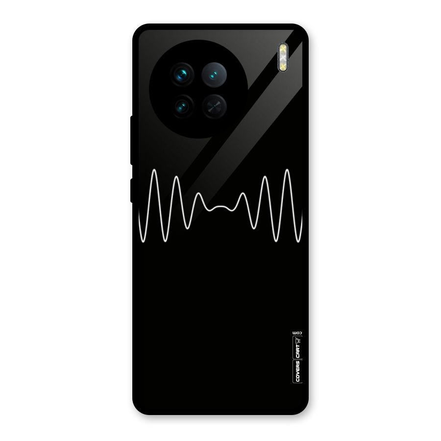 White Minimal Thread Glass Back Case for Vivo X90