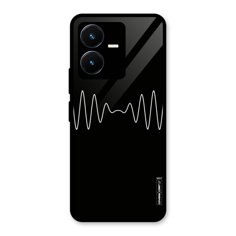 White Minimal Thread Glass Back Case for Vivo Y22s