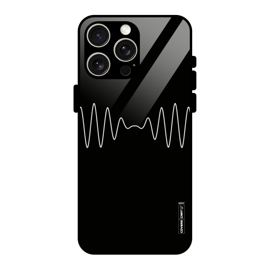 White Minimal Thread Glass Back Case for iPhone 15 Pro Max
