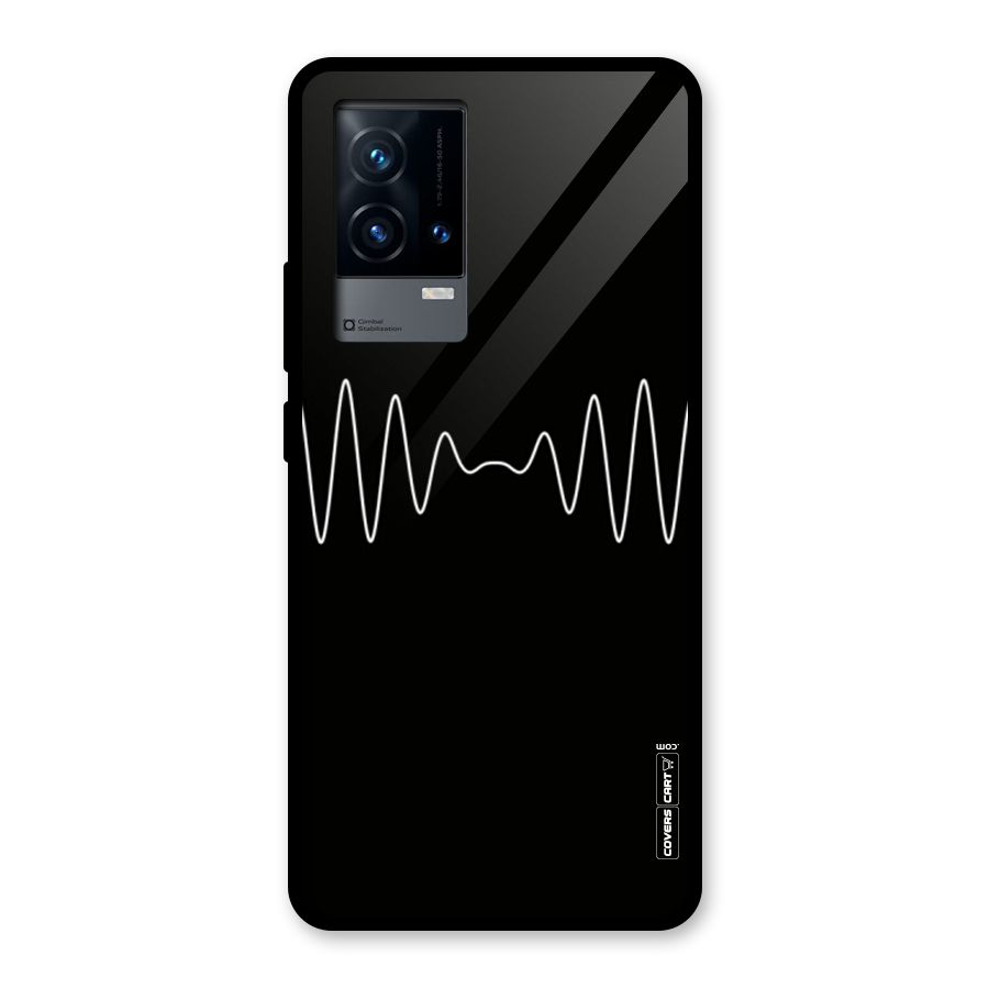 White Minimal Thread Glass Back Case for iQOO 9 5G