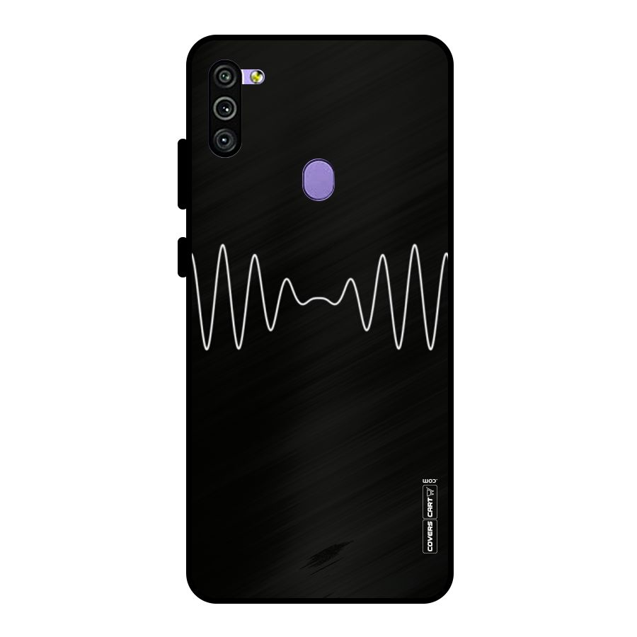 White Minimal Thread Metal Back Case for Galaxy M11
