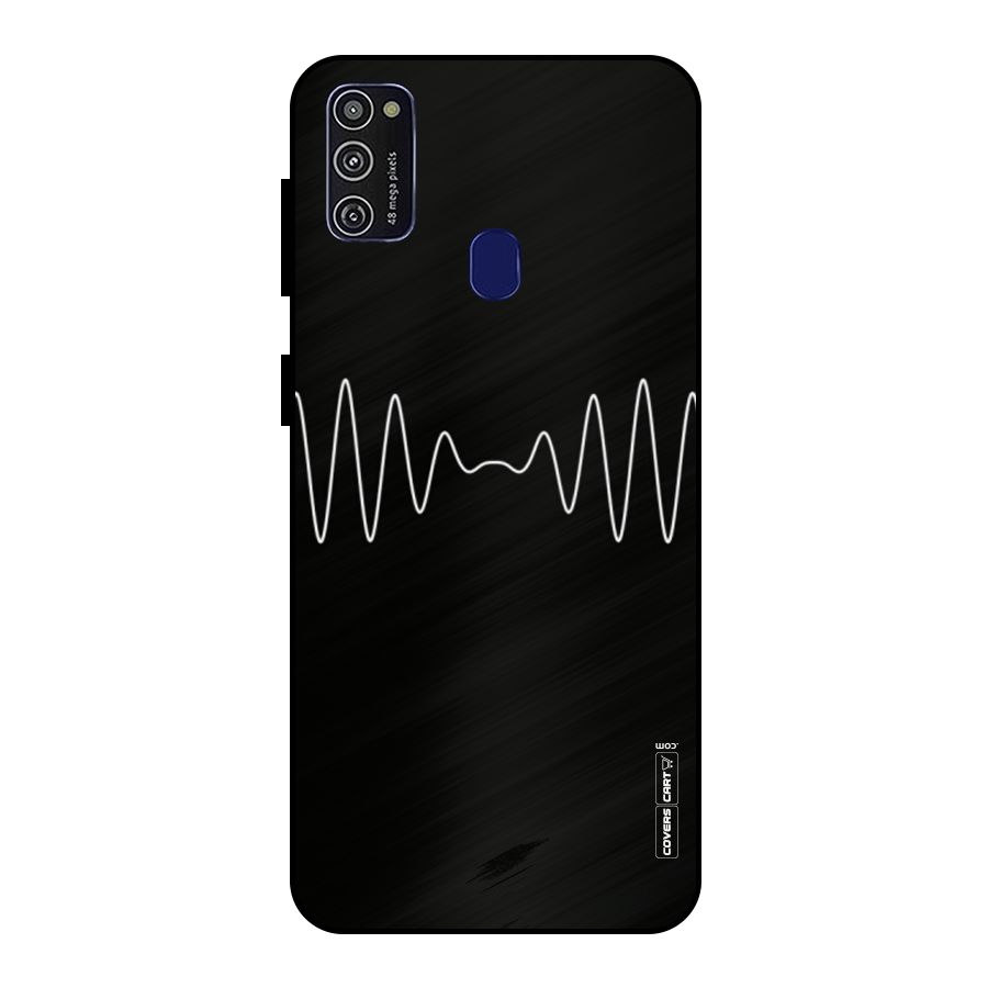 White Minimal Thread Metal Back Case for Galaxy M30s