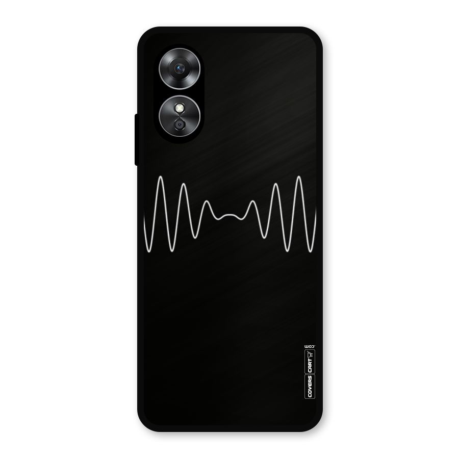 White Minimal Thread Metal Back Case for Oppo A17