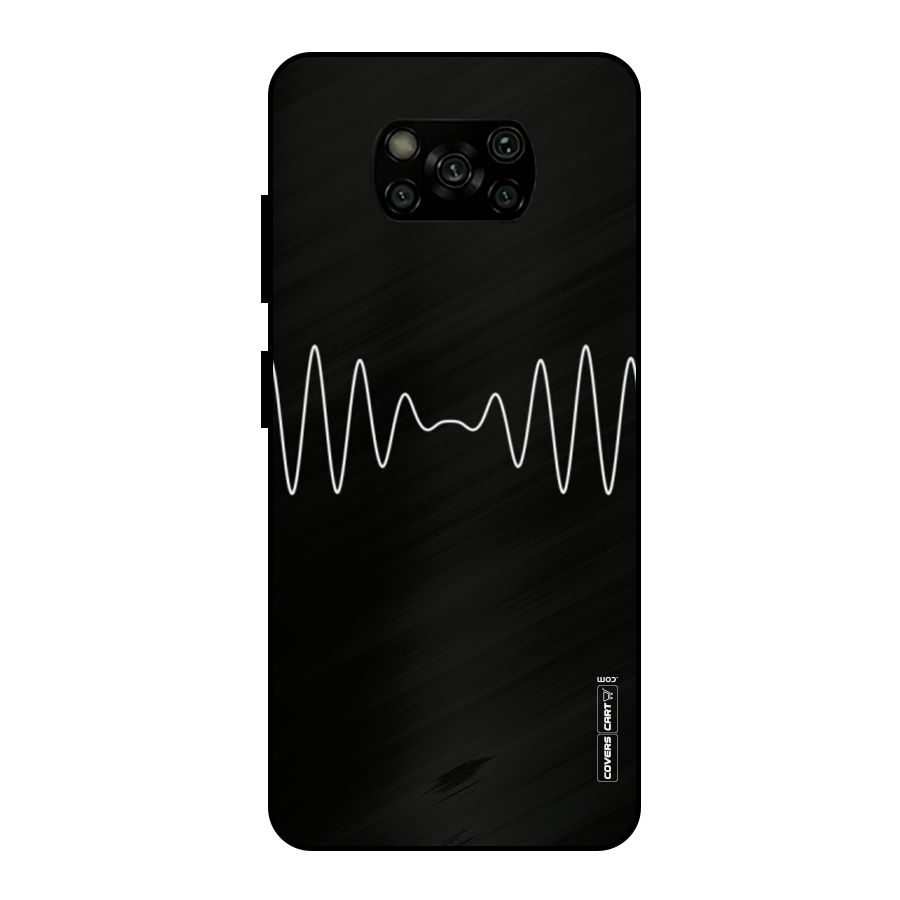White Minimal Thread Metal Back Case for Poco X3