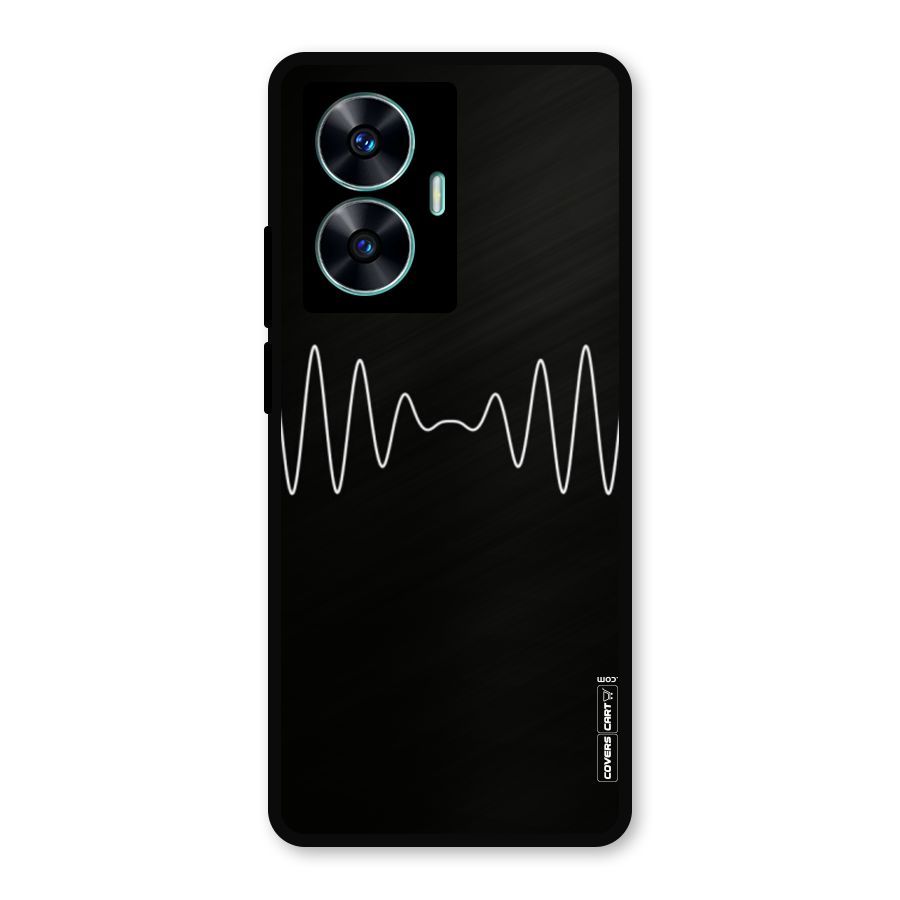 White Minimal Thread Metal Back Case for Realme C55