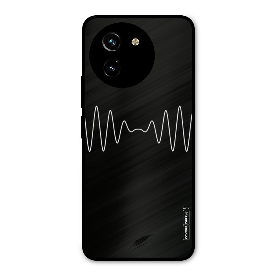 White Minimal Thread Metal Back Case for Vivo T3x