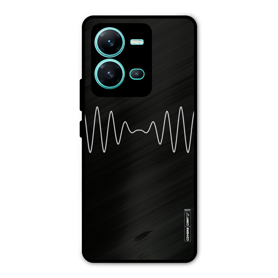 White Minimal Thread Metal Back Case for Vivo V25