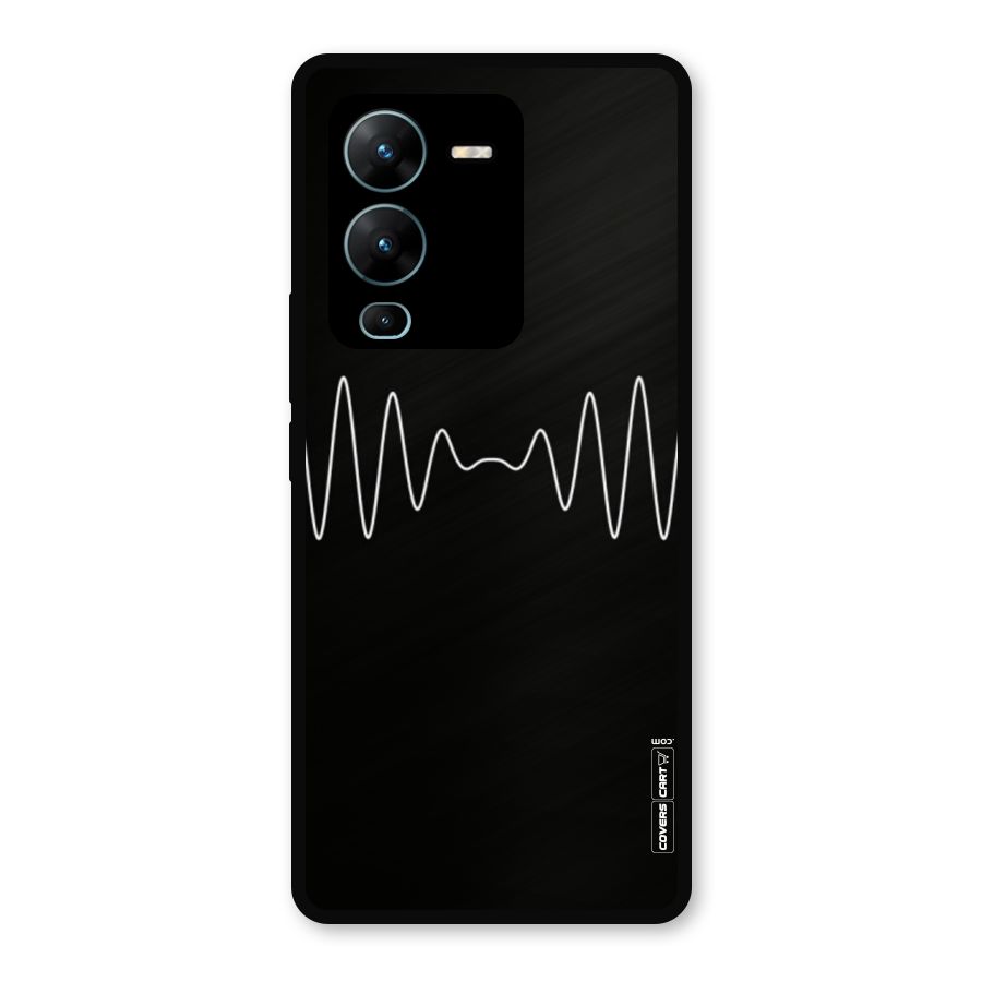 White Minimal Thread Metal Back Case for Vivo V25 Pro