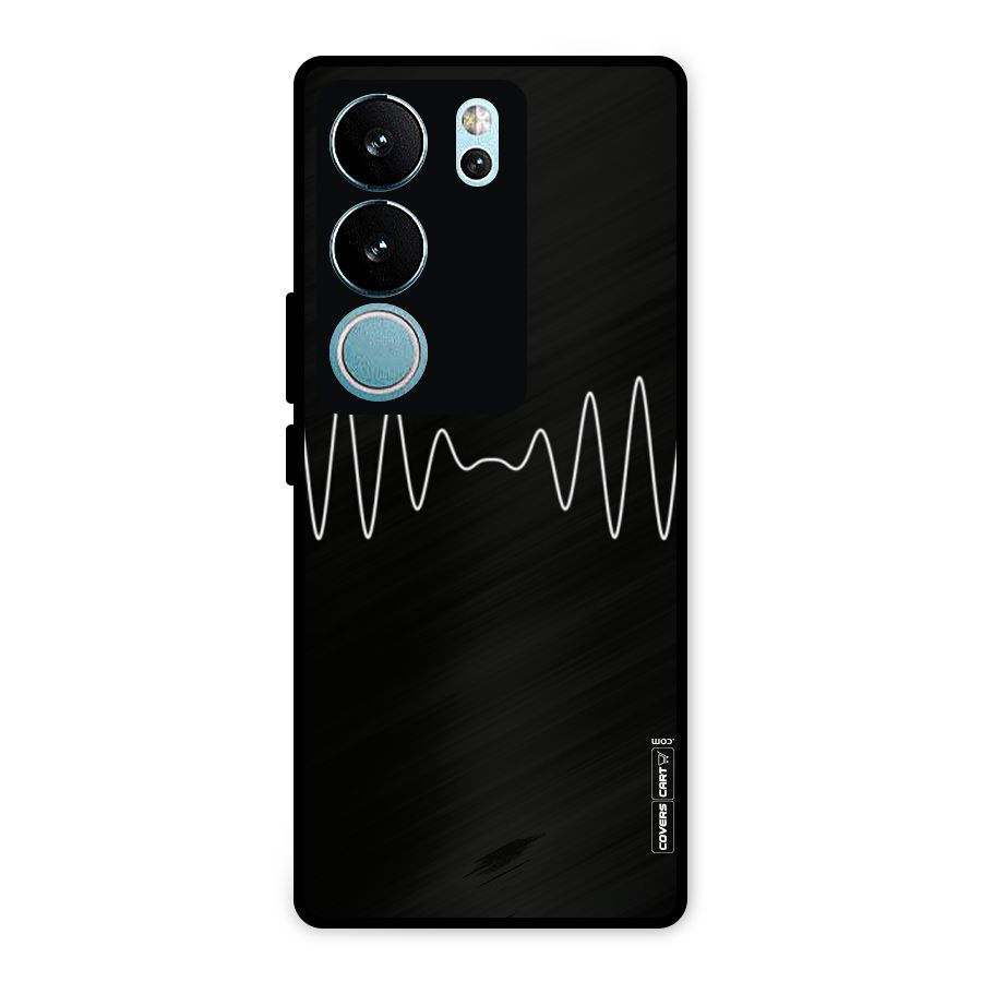 White Minimal Thread Metal Back Case for Vivo V29 Pro