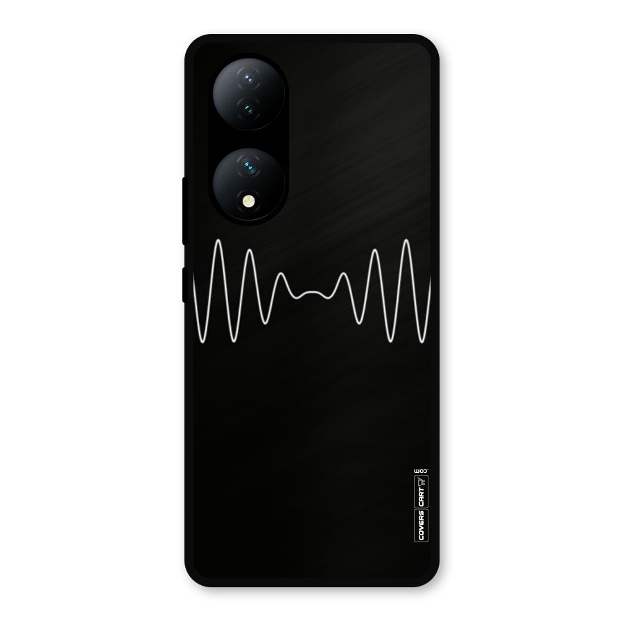White Minimal Thread Metal Back Case for iQOO Z7