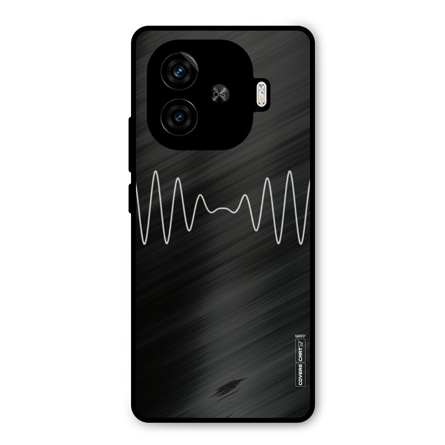 White Minimal Thread Metal Back Case for iQOO Z9 Turbo