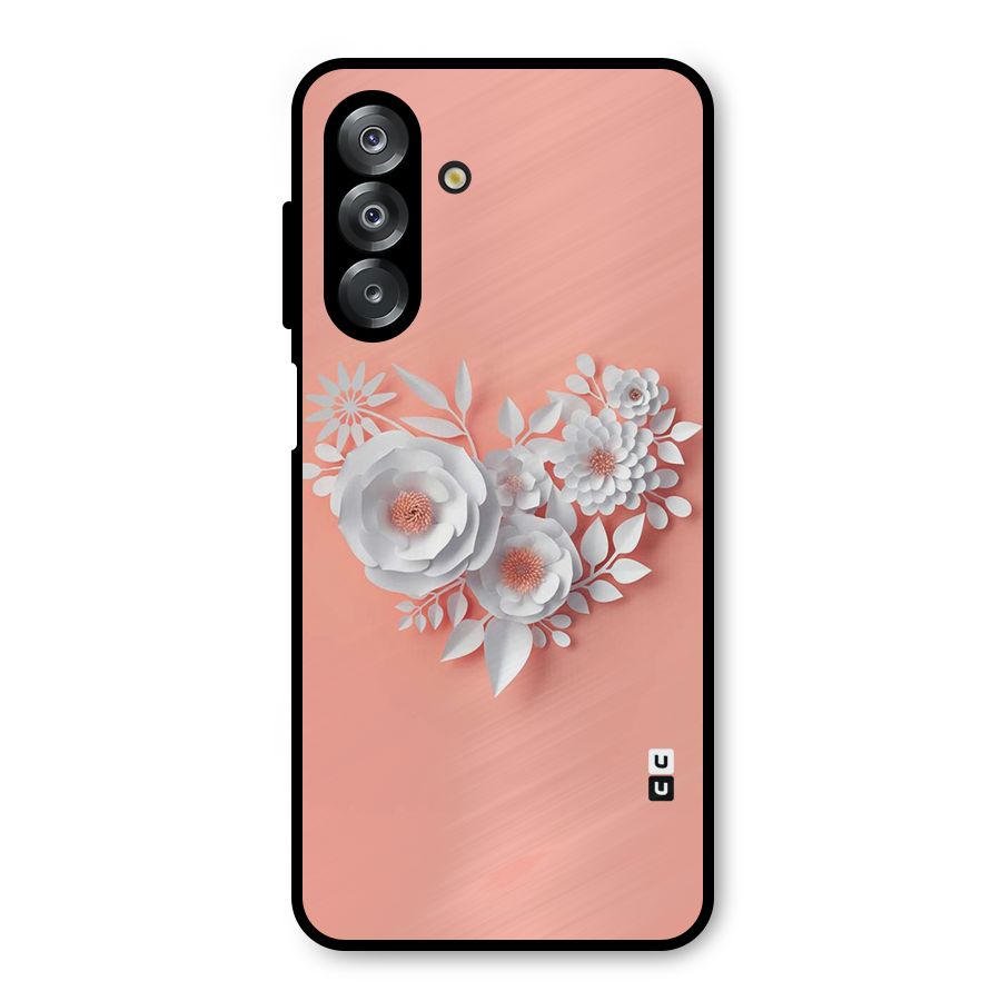 White Paper Flower Metal Back Case for Galaxy A26