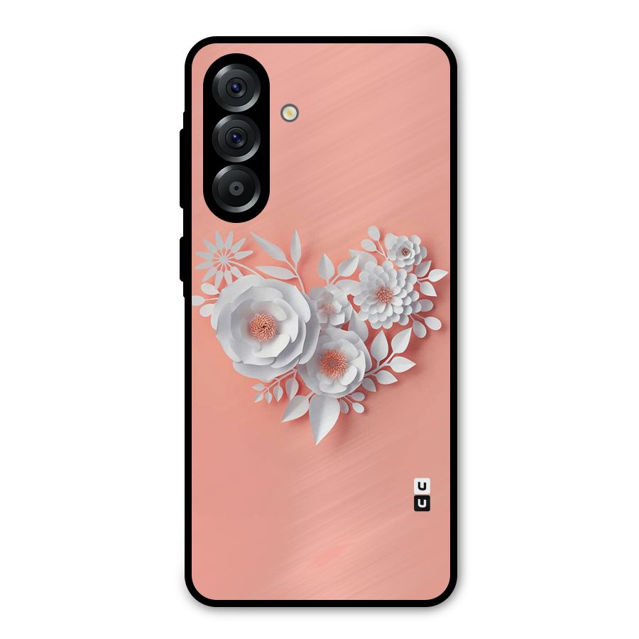 White Paper Flower Metal Back Case for Galaxy A56