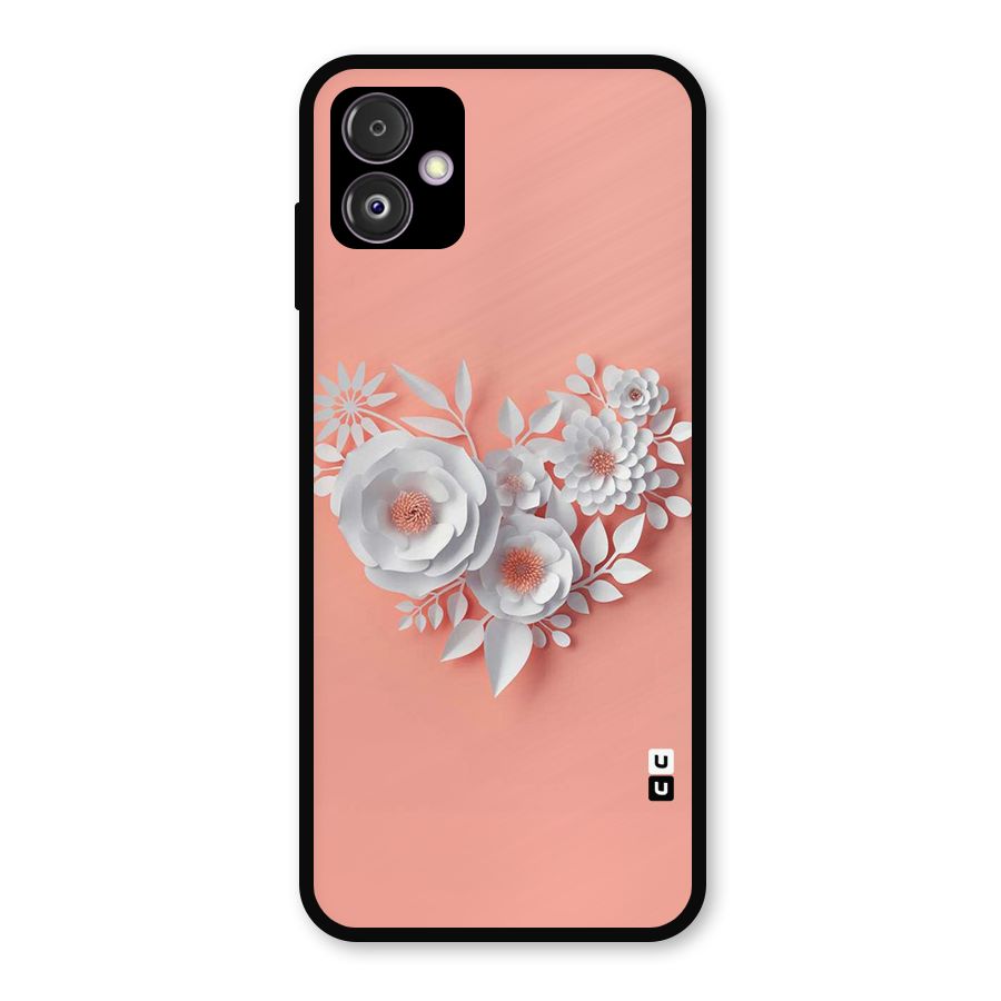 White Paper Flower Metal Back Case for Galaxy F14