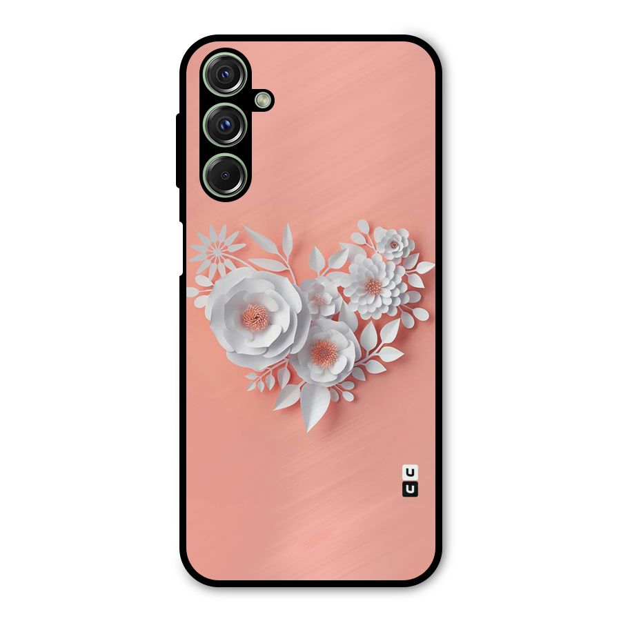 White Paper Flower Metal Back Case for Galaxy F34