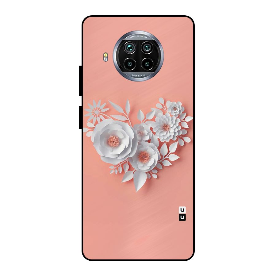 White Paper Flower Metal Back Case for Mi 10i