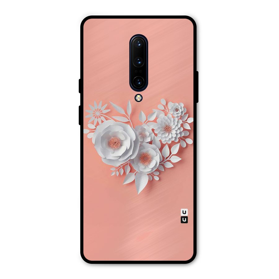 White Paper Flower Metal Back Case for OnePlus 7 Pro