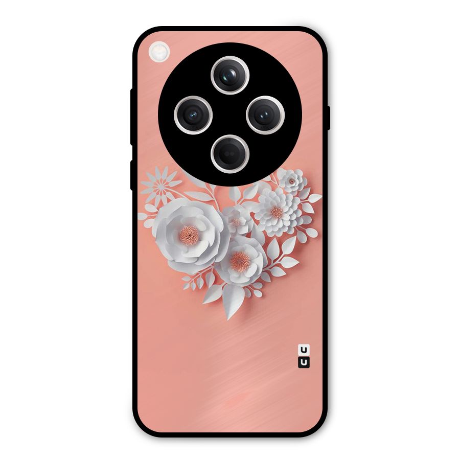 White Paper Flower Metal Back Case for Oppo Find X8
