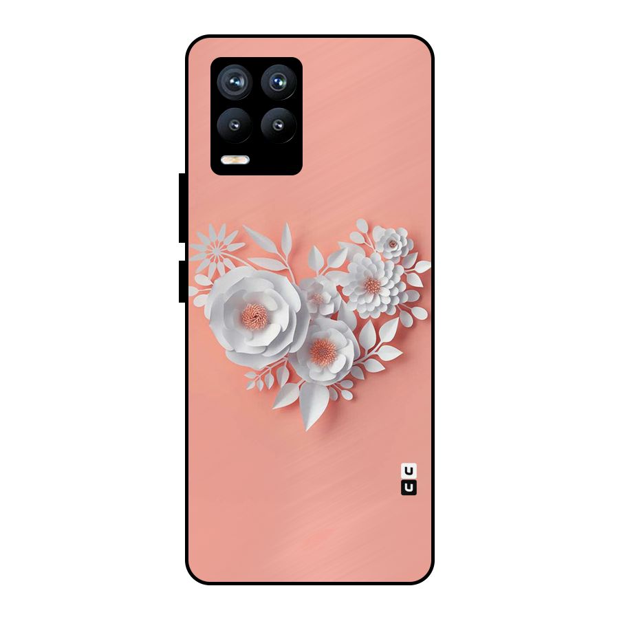 White Paper Flower Metal Back Case for Realme 8 Pro
