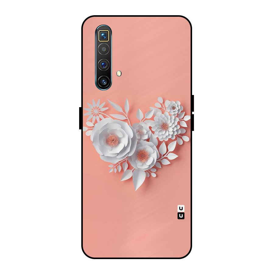 White Paper Flower Metal Back Case for Realme X3 SuperZoom