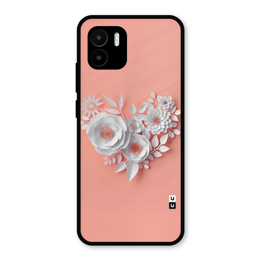 White Paper Flower Metal Back Case for Redmi A2