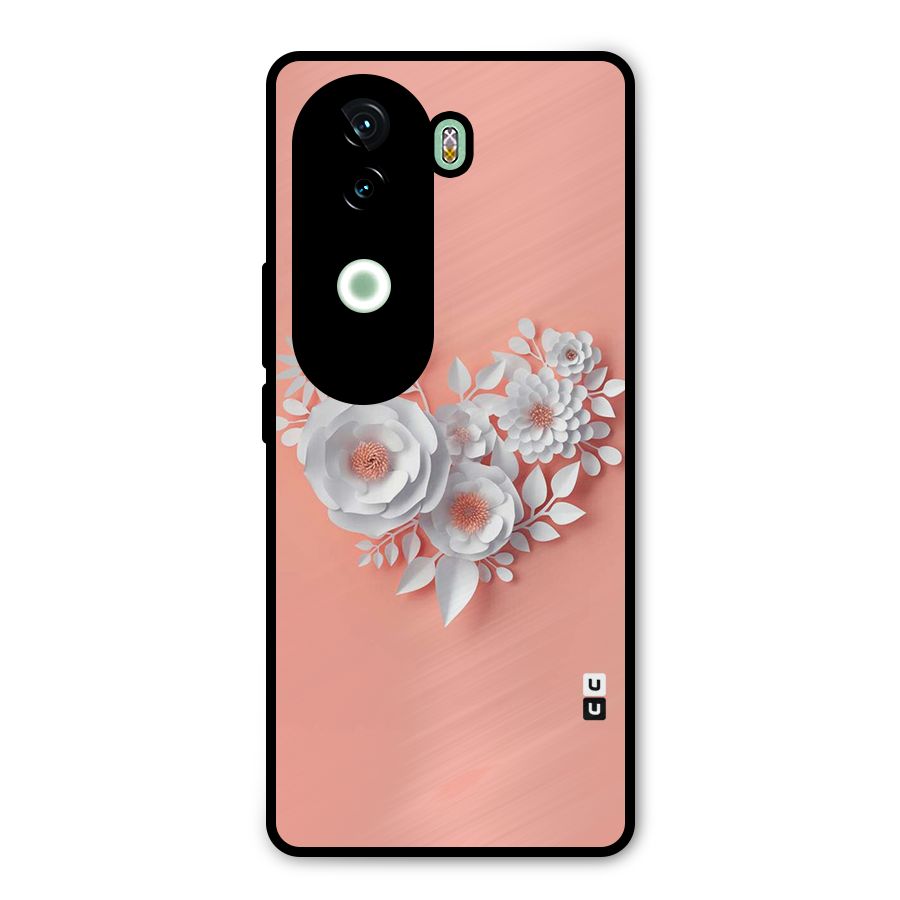 White Paper Flower Metal Back Case for iQOO Z9s