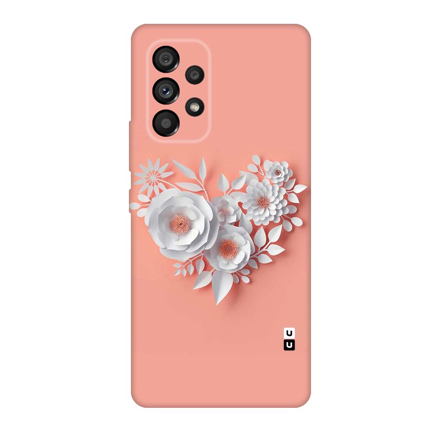 White Paper Flower Original Polycarbonate Back Case for Galaxy A53 5G