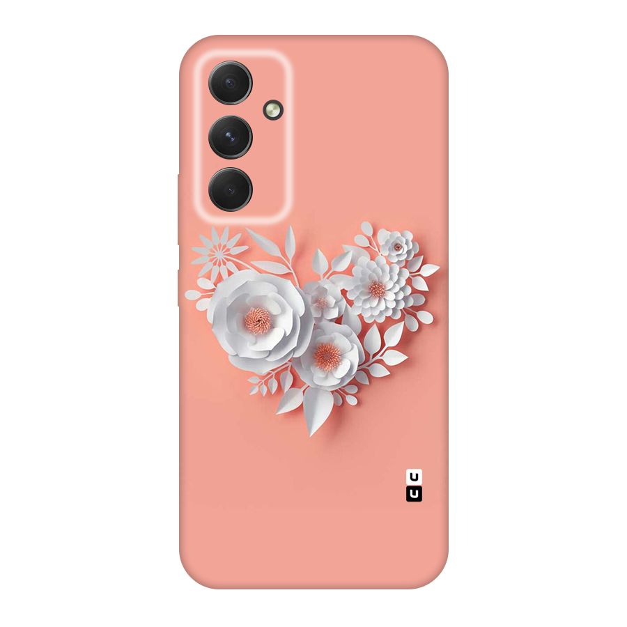 White Paper Flower Original Polycarbonate Back Case for Galaxy A54