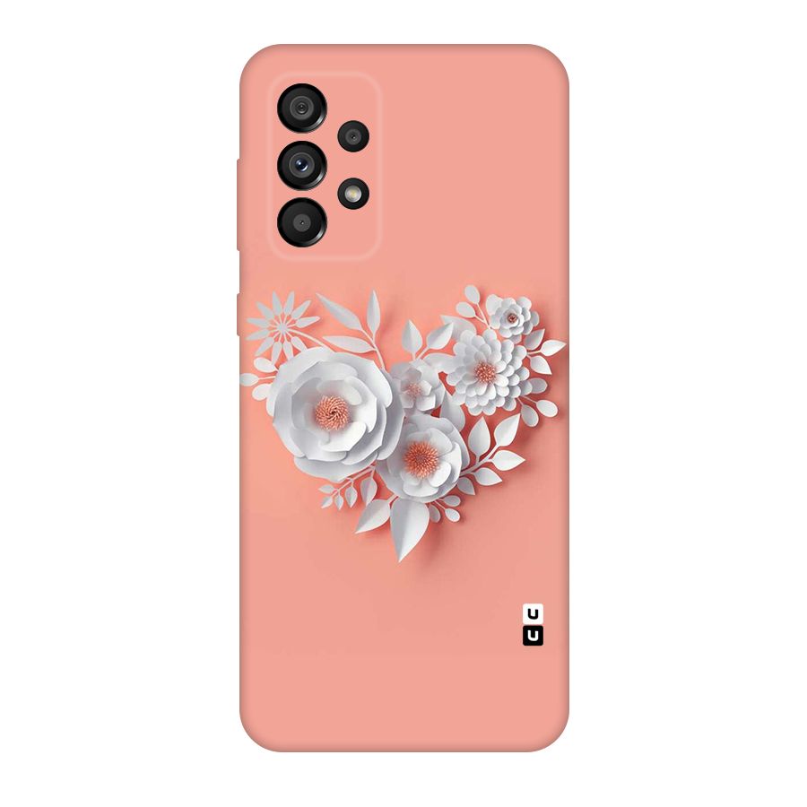 White Paper Flower Original Polycarbonate Back Case for Galaxy A73 5G