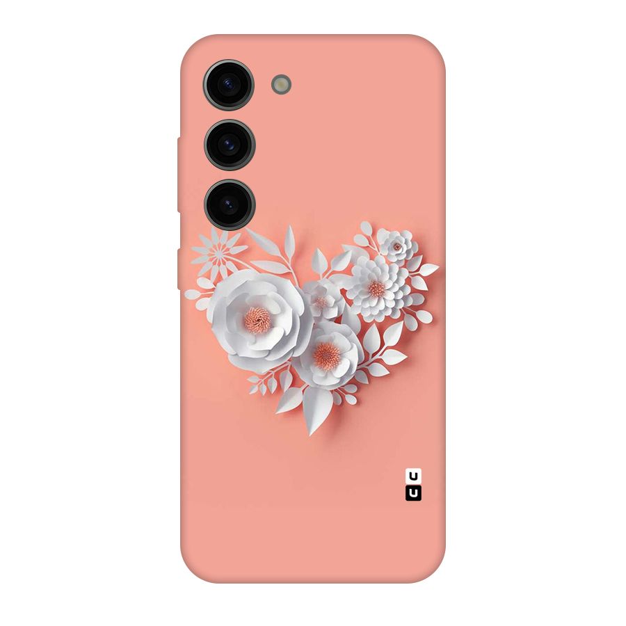 White Paper Flower Original Polycarbonate Back Case for Galaxy S23
