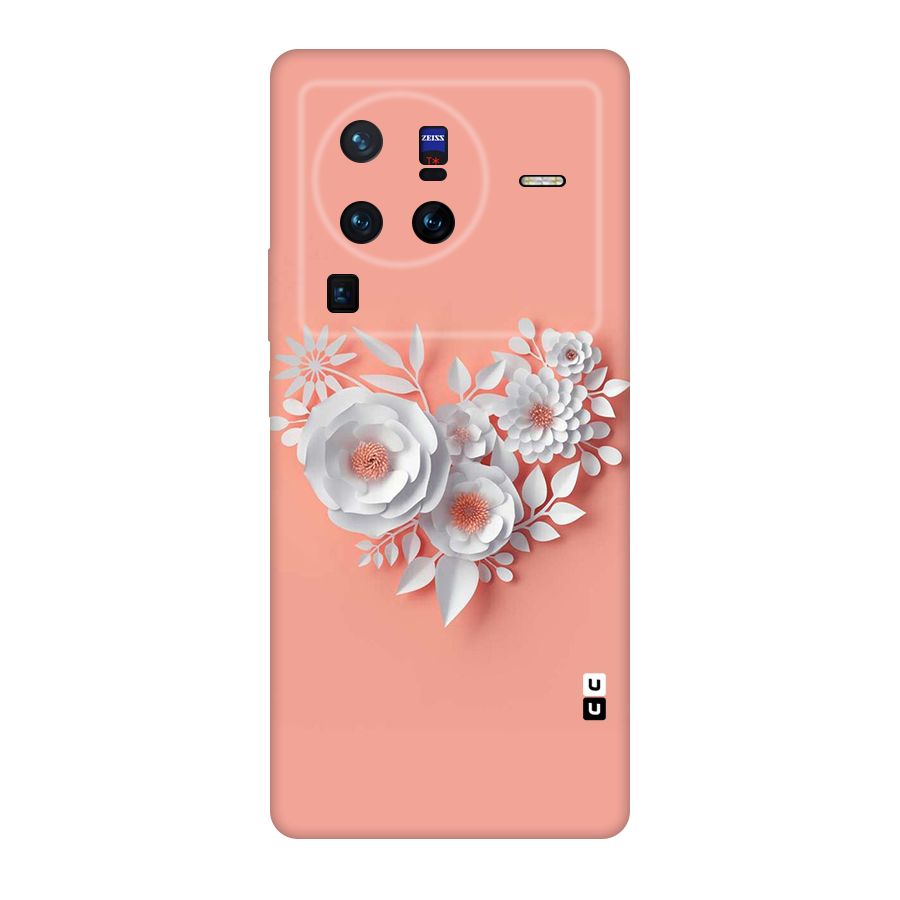 White Paper Flower Original Polycarbonate Back Case for Vivo X80