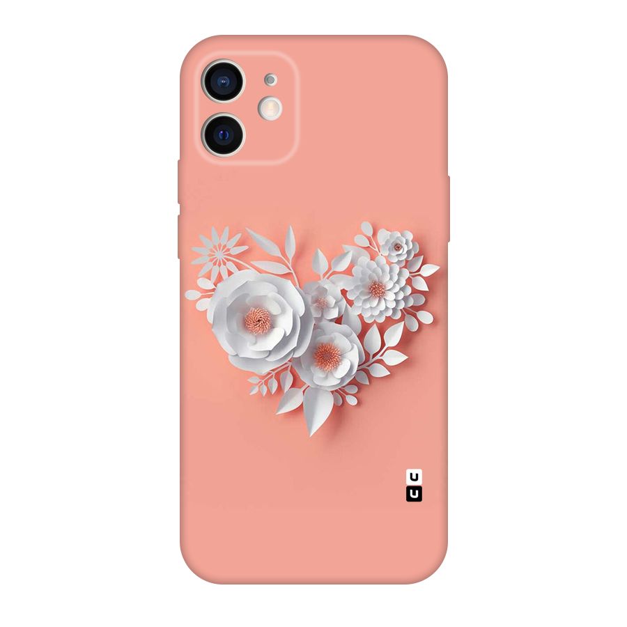 White Paper Flower Original Polycarbonate Back Case for iPhone 12