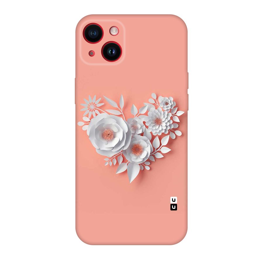 White Paper Flower Original Polycarbonate Back Case for iPhone 14 Plus