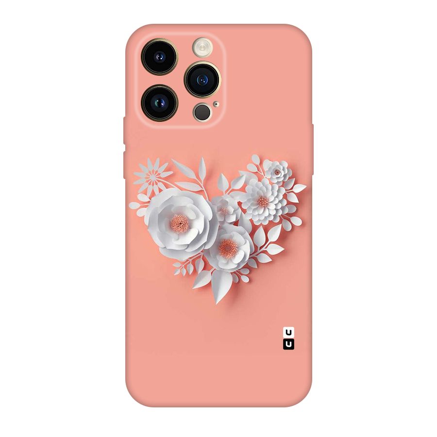 White Paper Flower Original Polycarbonate Back Case for iPhone 14 Pro Max