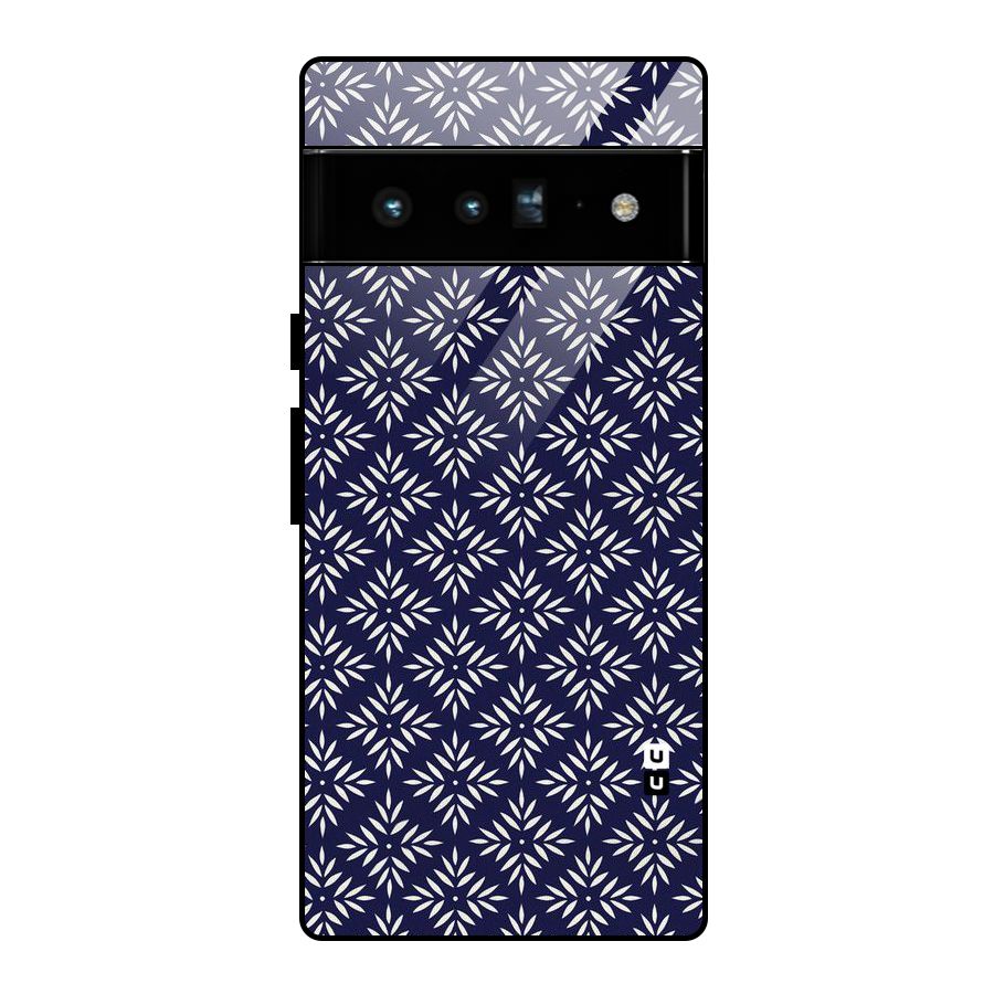 White Petals Pattern Glass Back Case for Google Pixel 6 Pro