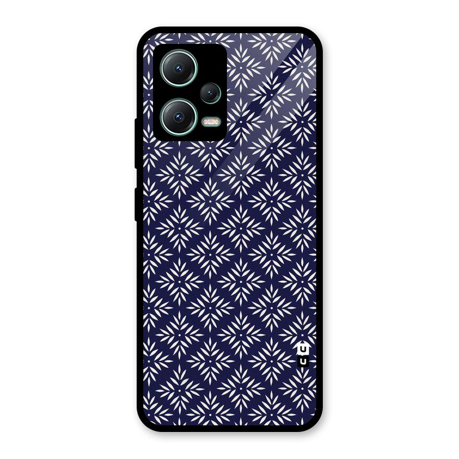 White Petals Pattern Glass Back Case for Poco X5